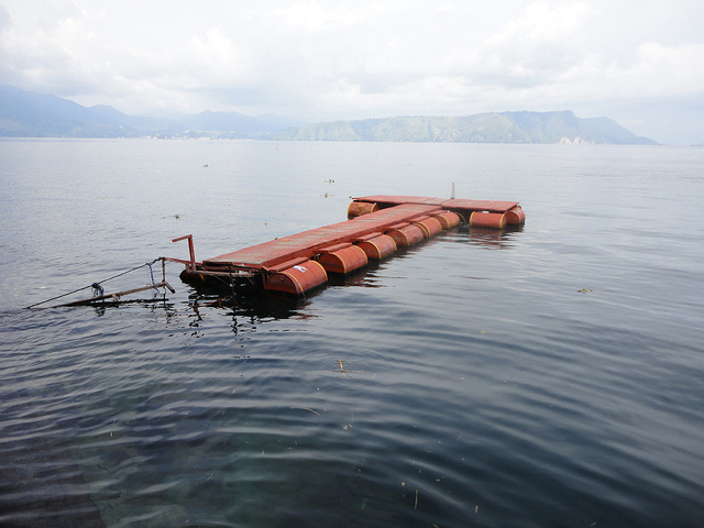 A deck at Lake Toba